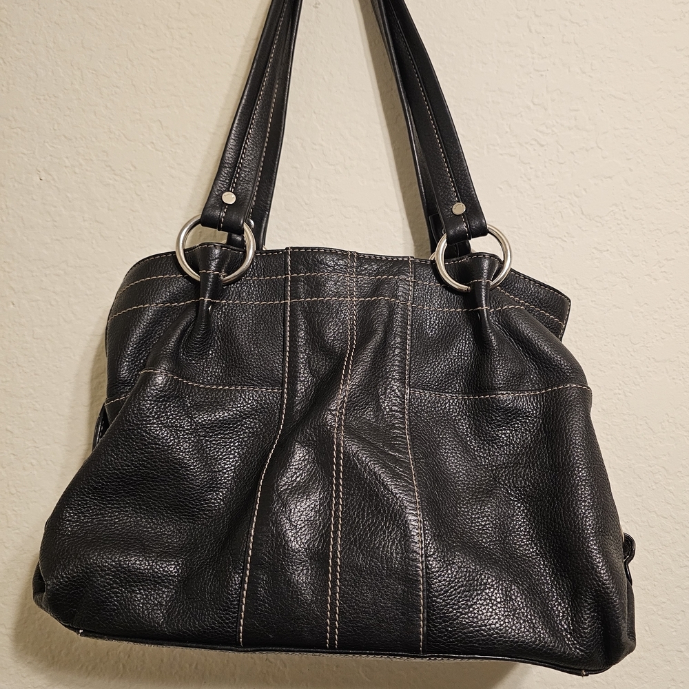 Tignanello Black Pebbled Leather Tote Bag - Picture 3 of 11
